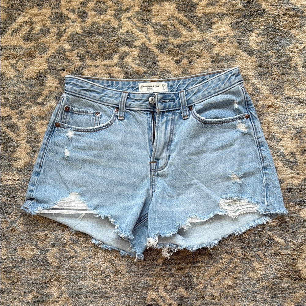 Abercrombie & Fitch Blue Distressed Jean Shorts